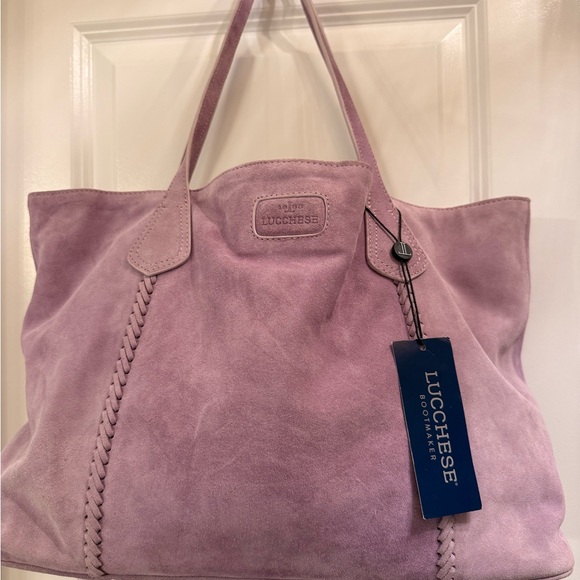 Lucchese Soft Purple Suede Tote - Picture 2 of 7